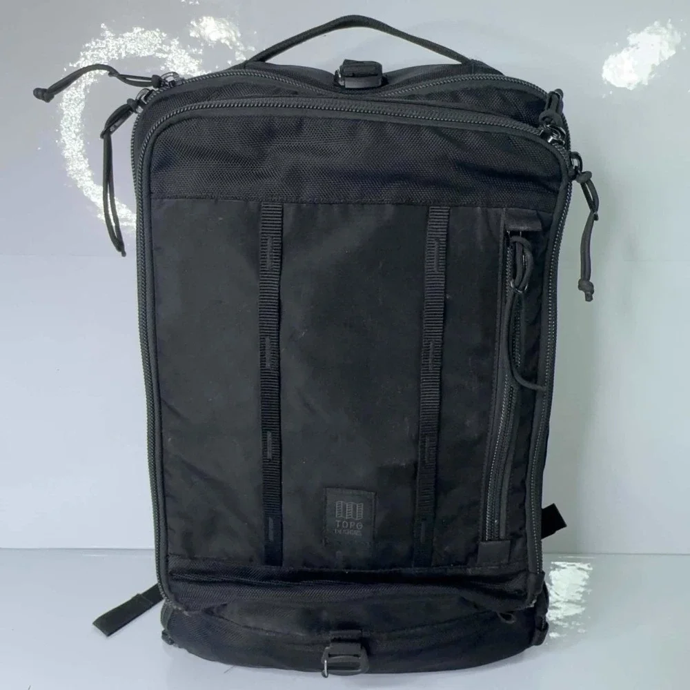 Topo Designs Travel Bag 30L Black Carry On Backpack Convertible Laptop Luggage